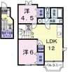 エトワール 2LDKの間取り