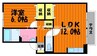 パークサイド堀南　D棟 1LDKの間取り