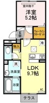 ベイブランシェ西阿知 1LDKの間取り