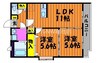 クレールコートⅡ 2LDKの間取り