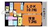 フォブール放駒Ⅱ 1LDKの間取り