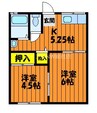 グランメリー倉敷 1LDKの間取り
