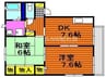 ルミエール　A棟 2DKの間取り