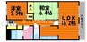 グランディール　A棟 2LDKの間取り