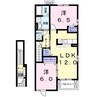 グランパル２１Ｄ 2LDKの間取り