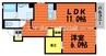 ボヌール 1LDKの間取り