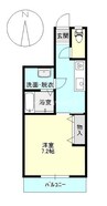 シェリ 1Kの間取り