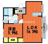 アメニティ福島　Ｂ 1LDKの間取り