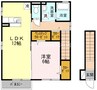 ソレアードⅠ棟 1LDKの間取り