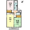 セジュール三宅　Ｄ棟 2DKの間取り