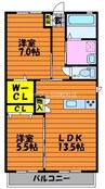 ひまわりＢ 2LDKの間取り