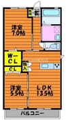 ひまわりＢ 2LDKの間取り