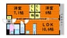ラピス新倉敷駅前 2LDKの間取り
