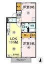 セジュール大内　B棟 2LDKの間取り