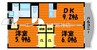メゾンエトワール 2DKの間取り
