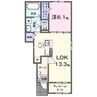 モデルノ 1LDKの間取り