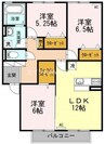 ボナールⅢ 3LDKの間取り