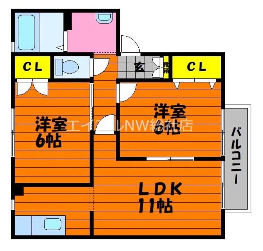 間取図 ソレジオ浜中　A棟