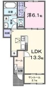 エルカホーム 1LDKの間取り