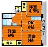 ビレッジハウス上原　４号棟 3DKの間取り
