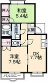 サンライン川入　Ａ棟 2DKの間取り