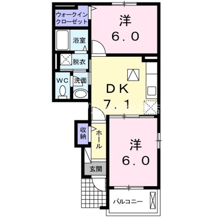 間取図 ブリアンＨＭ　Ｂ棟