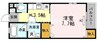 ノーブルヨシナガ 1Kの間取り