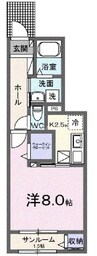 コンフォート神田　Ｂ 1Kの間取り