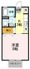 グレースエントピア 1Kの間取り