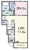 キャメリア 1LDKの間取り