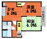 プレジール堀　A棟 2DKの間取り
