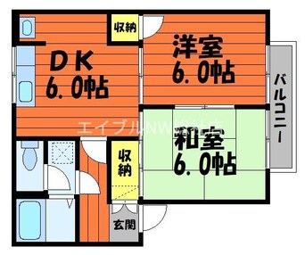 間取図 プレジール堀　A棟