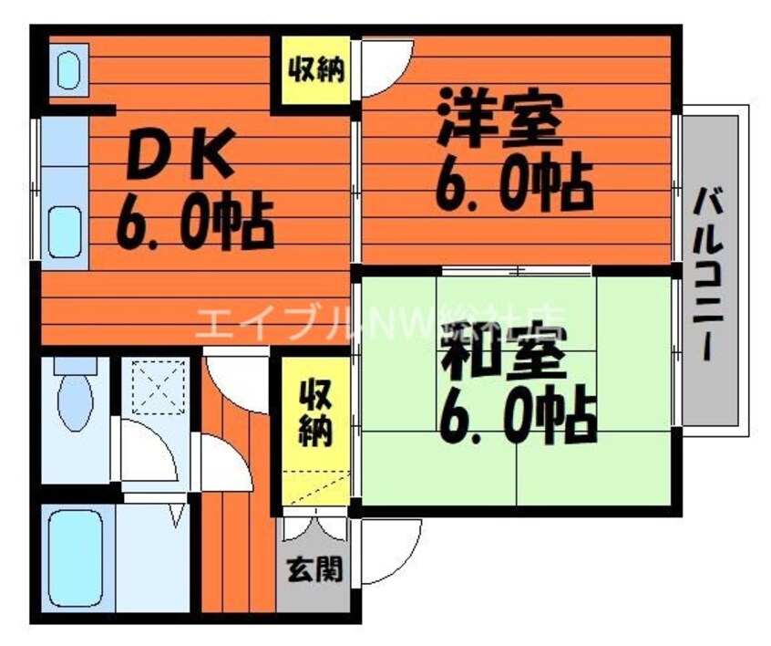 間取図 プレジール堀　A棟