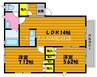 グランソレイユC 2LDKの間取り