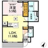 （仮）D－ROOM総社市小寺 1LDKの間取り