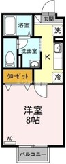 サンハイム 1Kの間取り