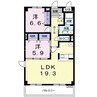 シャン・ド・フルール 2LDKの間取り