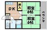 田ノ上パークハイツ 2DKの間取り
