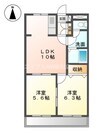 アメニティーハイツ２ 2LDKの間取り
