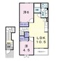 サンフェニックスＢ 2LDKの間取り