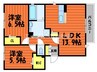 ル・クレスト 2LDKの間取り