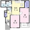 ポース　アザリーⅡ 2DKの間取り