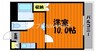 ブールブランシュ　C棟 1Kの間取り