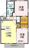 リビングタウン連島　Ｆ棟 2LDKの間取り