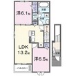 ベル・クールⅡ 2LDKの間取り