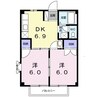 カサベルデＡ 2DKの間取り
