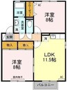 セジュールあい 2LDKの間取り