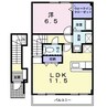 オベルジーヌ 1LDKの間取り