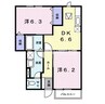 エクセレンス 2DKの間取り