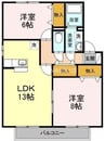 ボナールⅡ 2LDKの間取り